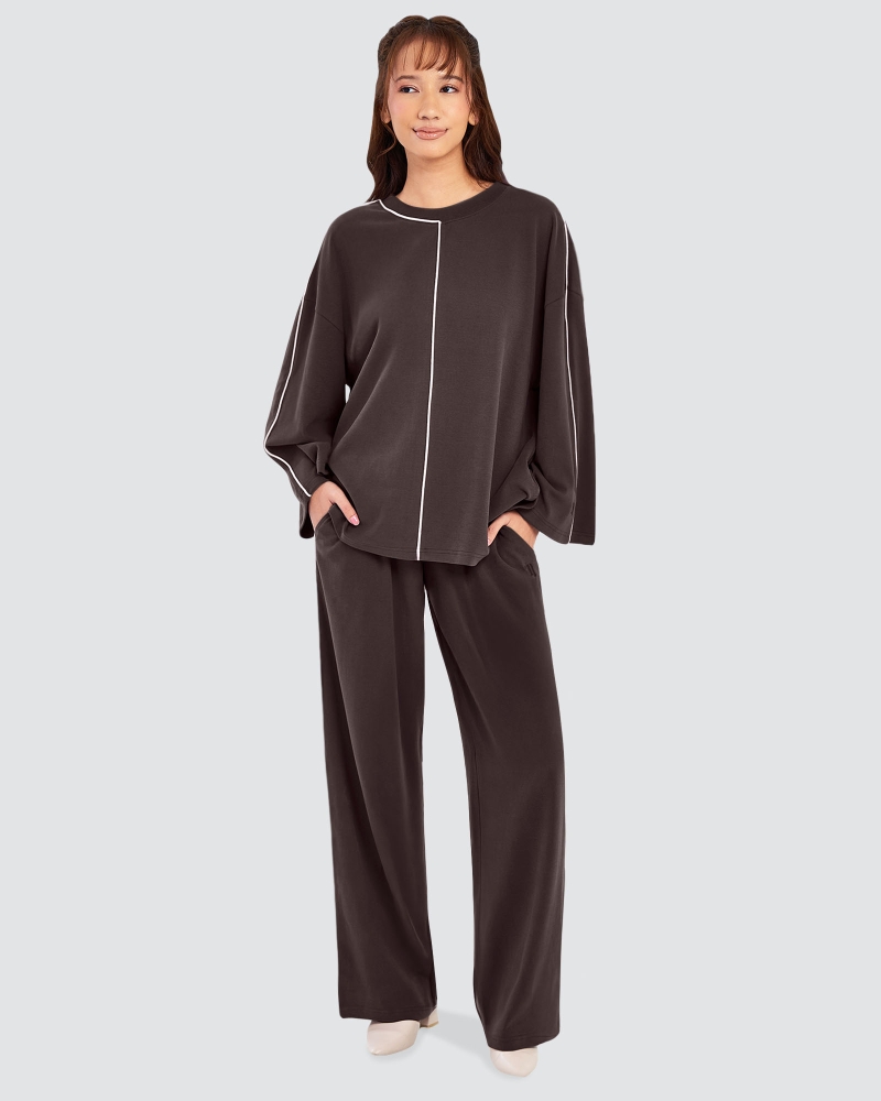 Image of THEA STRAIGHT PANTS - SHADOW