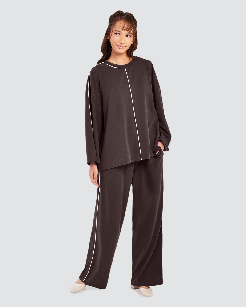 Image of THEA STRAIGHT PANTS - SHADOW