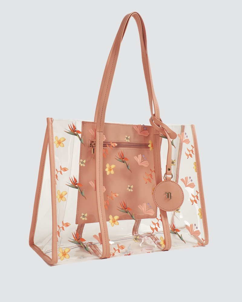 Image of TROPICOLO CLEAR TOTE BAG - APRICOT