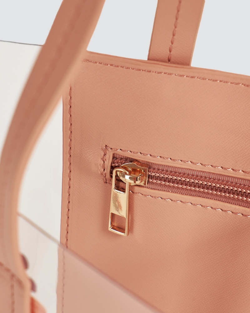 Image of TROPICOLO CLEAR TOTE BAG - APRICOT