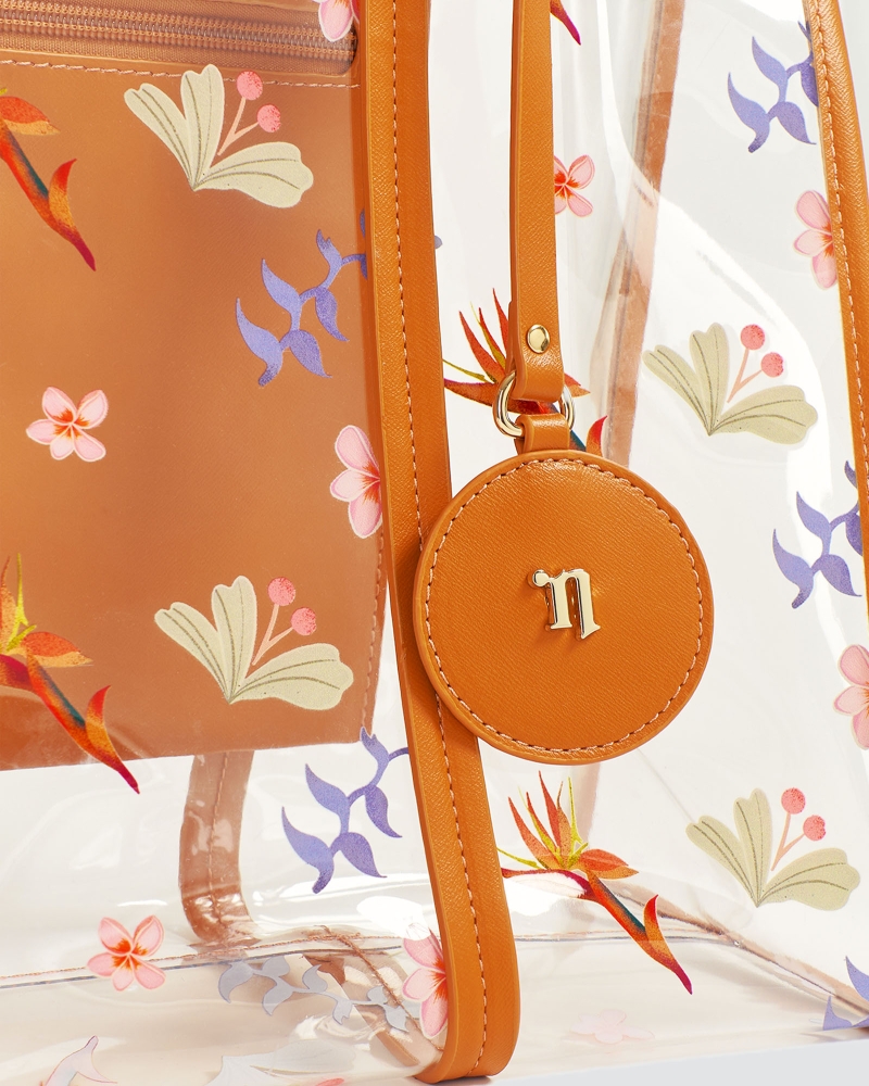 Image of TROPICOLO CLEAR TOTE BAG - CINNAMON