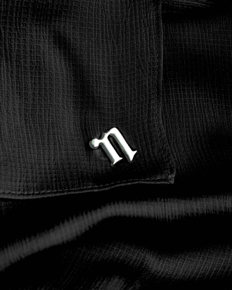 Image of WAFFLE CHIFFON SHAWL - BLACK