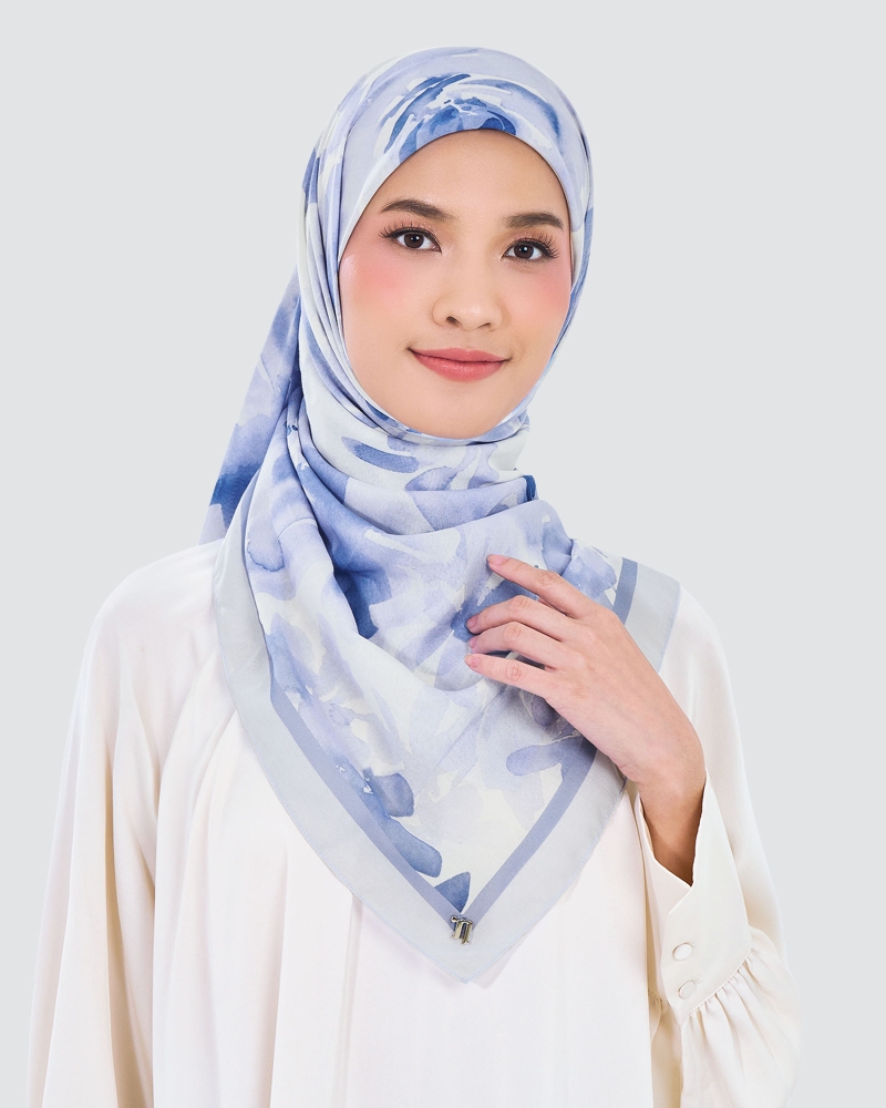 Image of WATERCOLOUR COTTON VOILE SQUARE