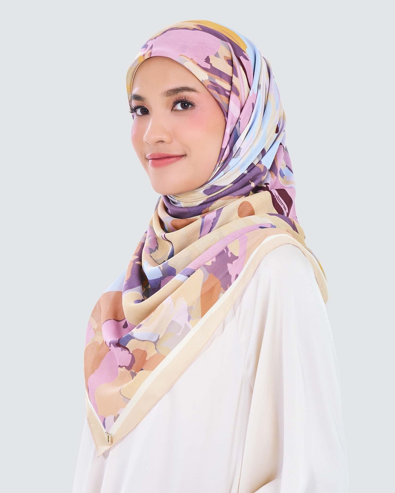 Image of WATERCOLOUR COTTON VOILE SQUARE