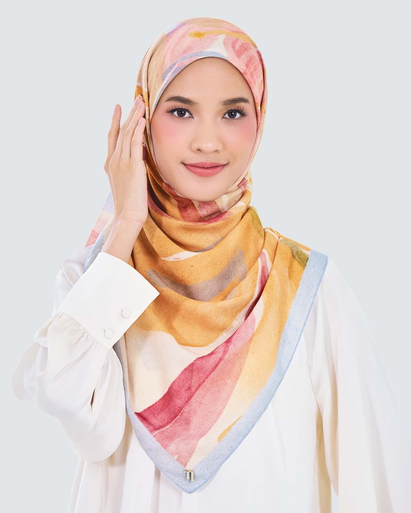 Image of WATERCOLOUR COTTON VOILE SQUARE