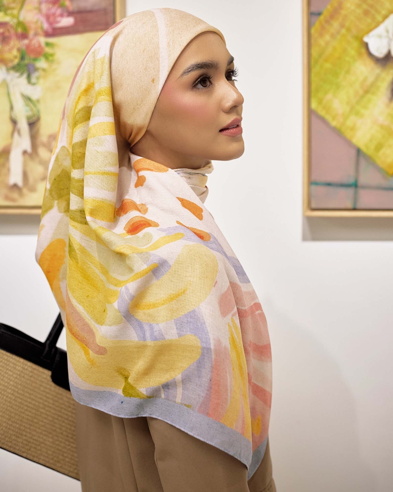 WATERCOLOUR COTTON VOILE SQUARE