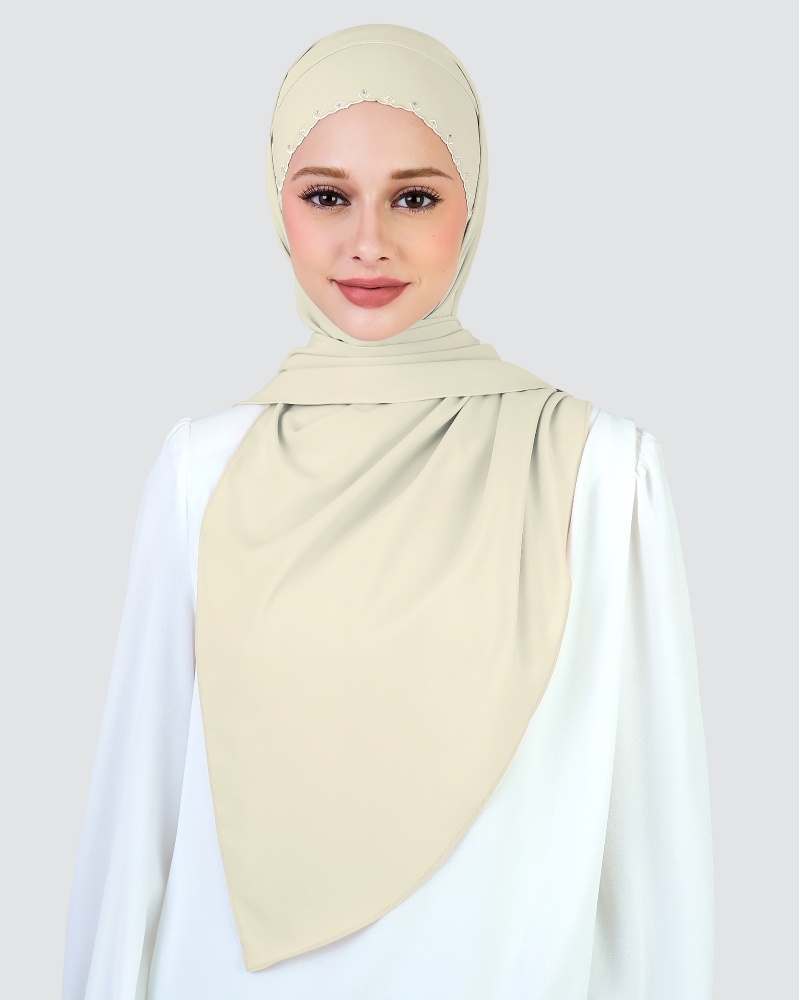 Image of WIDURI EMBROIDERED CRYSTAL SEMI-INSTANT SHAWL - SHORTBREAD