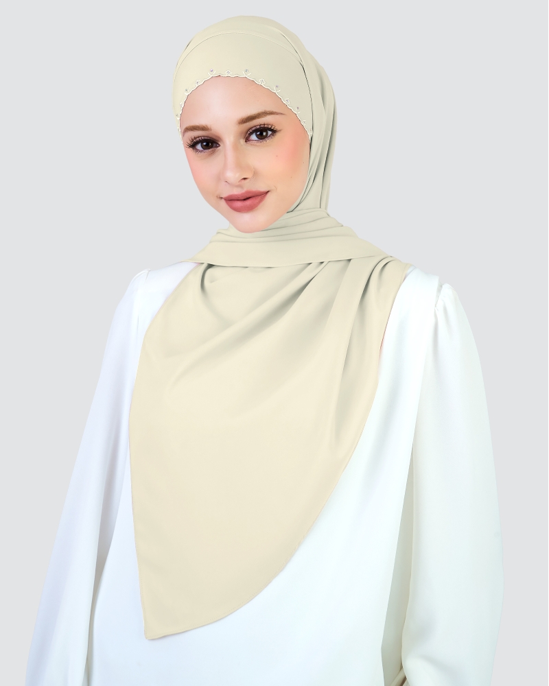 Image of WIDURI EMBROIDERED CRYSTAL SEMI-INSTANT SHAWL - SHORTBREAD