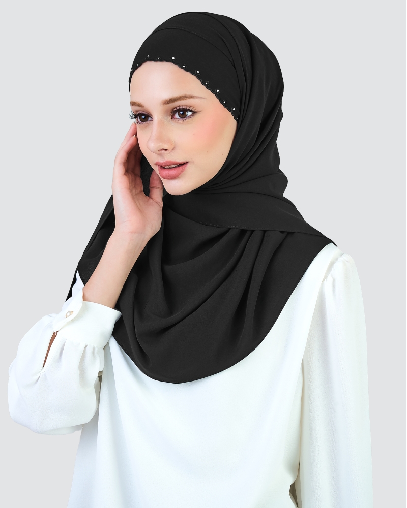 Image of WIDURI EMBROIDERED CRYSTAL SEMI-INSTANT SQUARE - BLACK