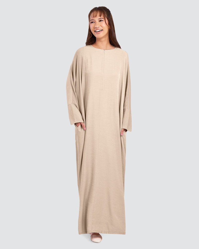 X-PRESS OVERSIZED DRESS - HAZELNUT