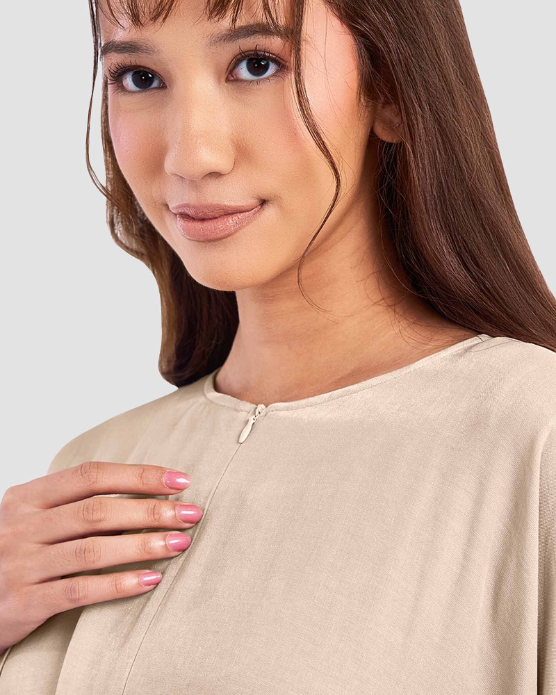 Image of X-PRESS OVERSIZED DRESS - HAZELNUT