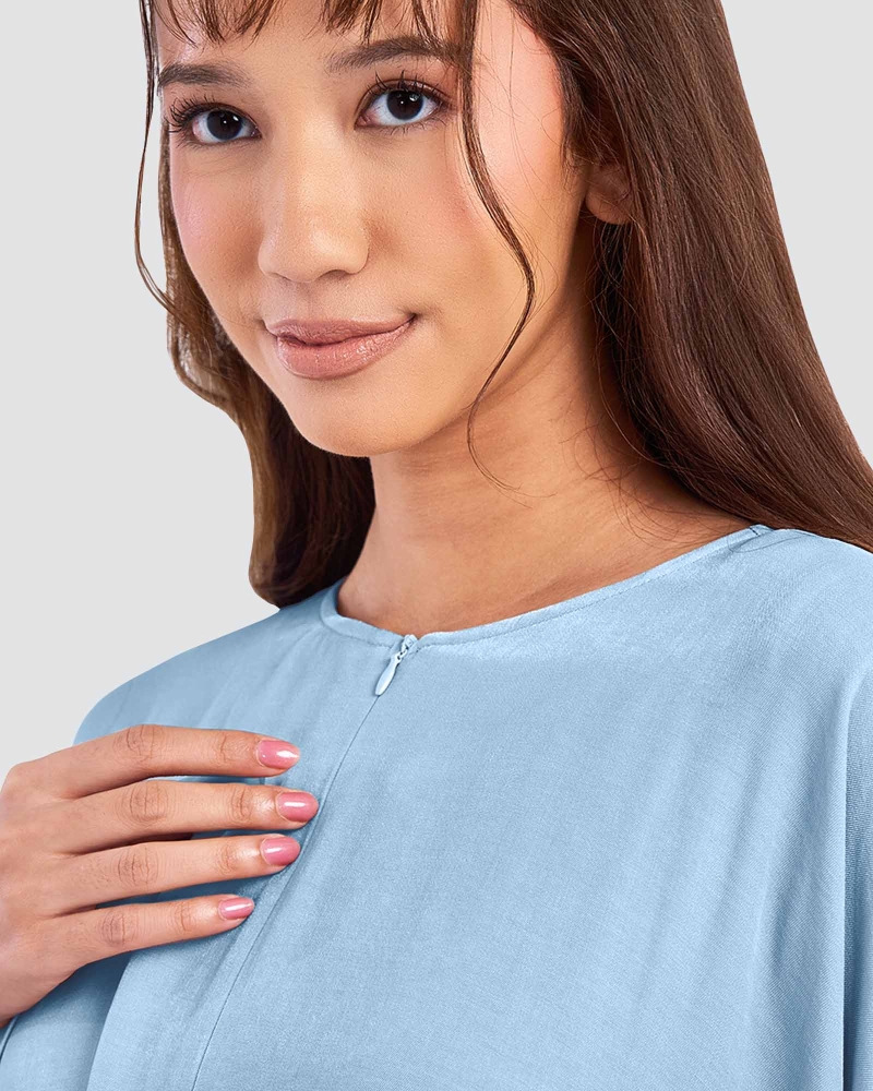 Image of X-PRESS OVERSIZED DRESS - LIGHT BLUE