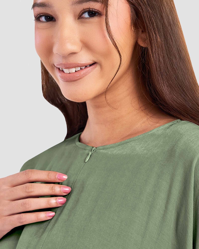 Image of X-PRESS OVERSIZED DRESS - OLIVE