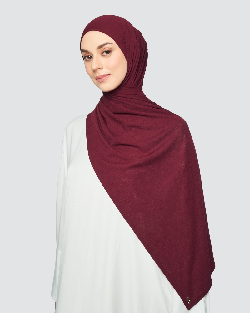 Image of X-PRESS TEXTURED JERSEY SHAWL - DARK RED