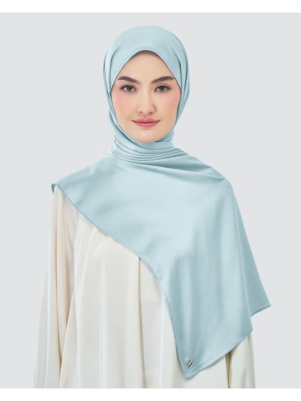 AMAYA SATIN SHAWL - BLUE FOG
