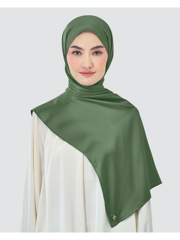 AMAYA SATIN SHAWL - DUSTY OLIVE