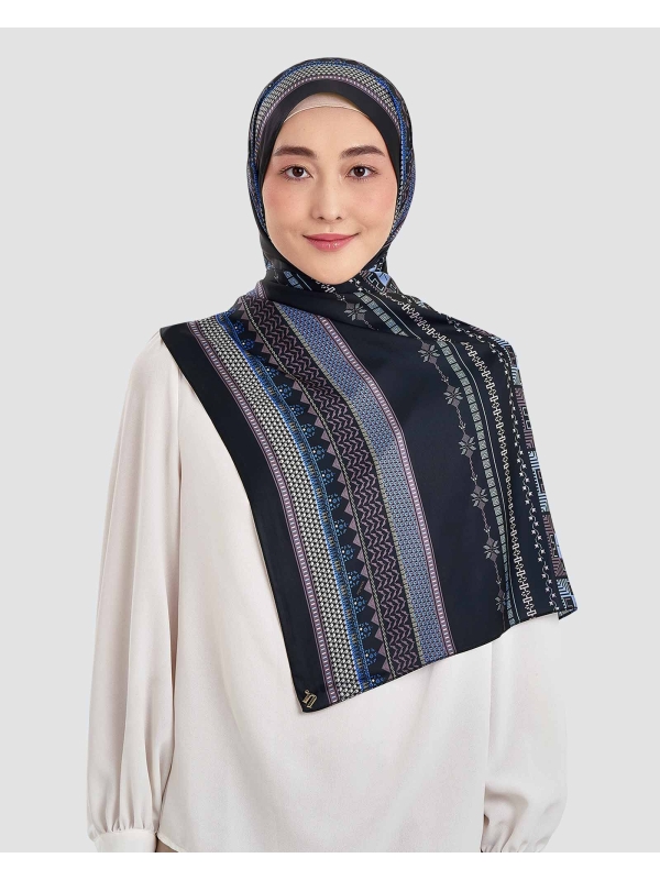 ANKA MATTE SATIN SHAWL - MOROCCAN BLUE