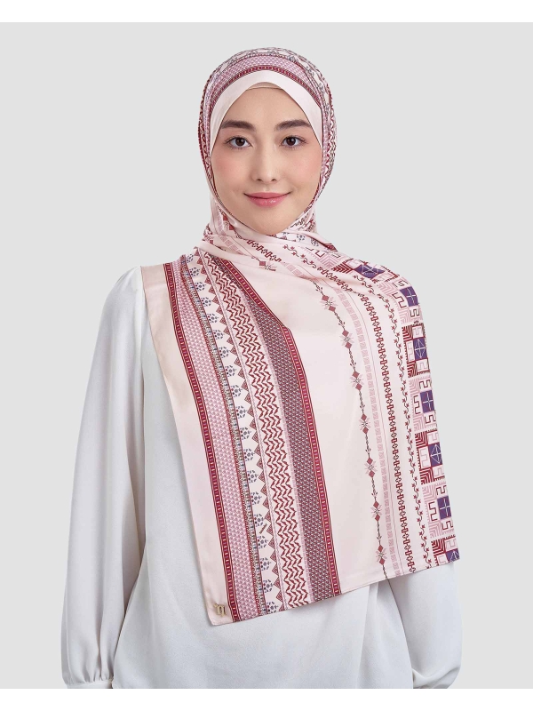 ANKA MATTE SATIN SHAWL - PERSIAN ROSE