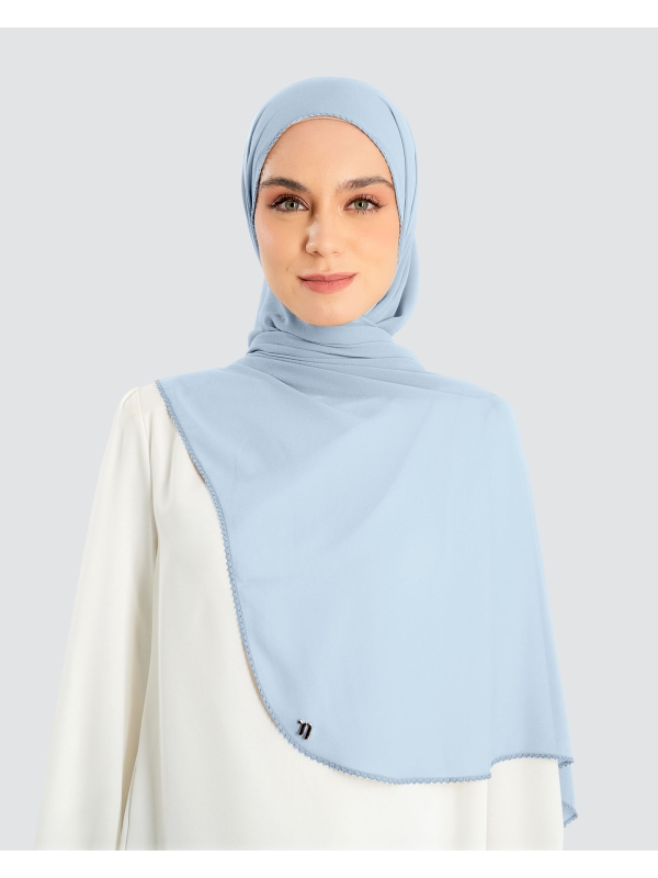 DELILAH CHIFFON SHAWL - ICE BLUE