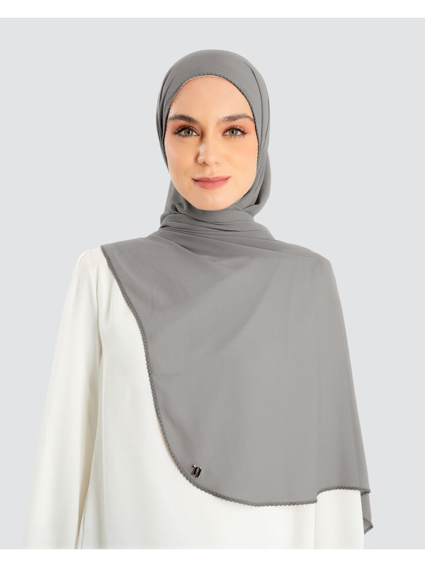 DELILAH CHIFFON SHAWL - SMOKESTONE