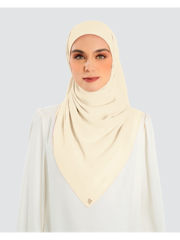 DELILAH CHIFFON SQUARE - CUSTARD