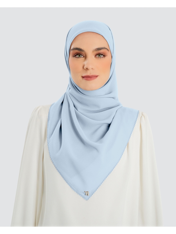 DELILAH CHIFFON SQUARE - ICE BLUE