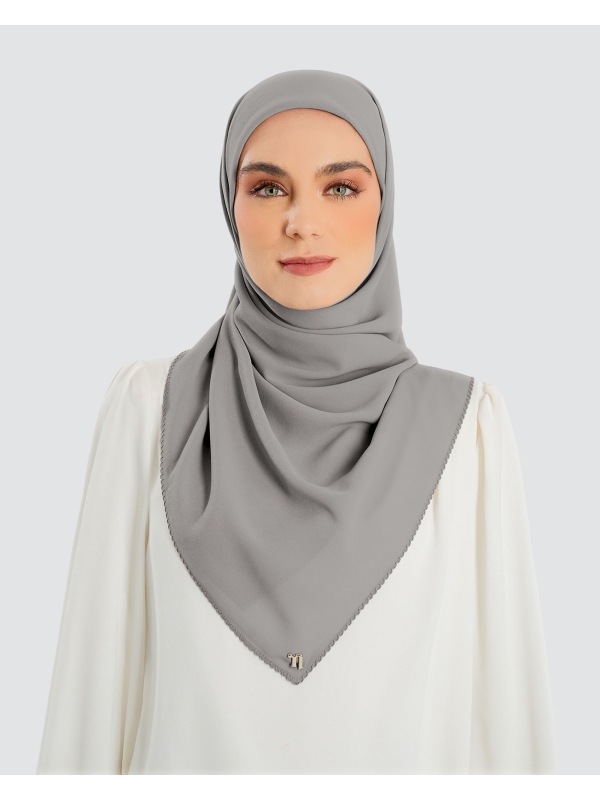 DELILAH CHIFFON SQUARE - SMOKESTONE