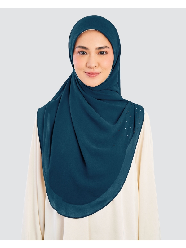 EASYON PLEATED CRYSTAL TWIST - TEAL BLUE