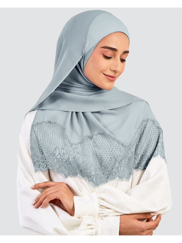 JANNA LACE CRYSTAL SHAWL - AQUA BLUE