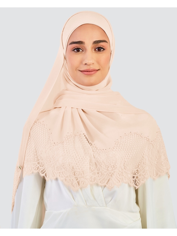 JANNA LACE CRYSTAL SHAWL - CANTALOUPE