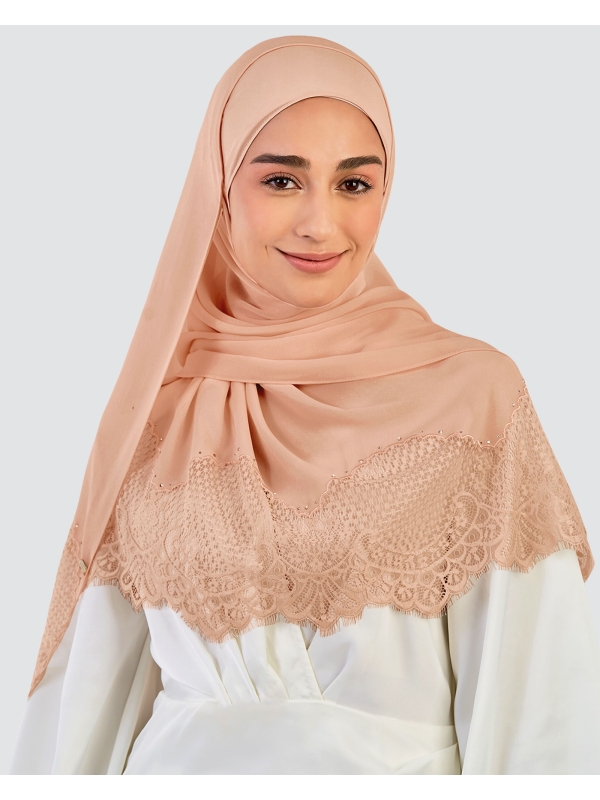 JANNA LACE CRYSTAL SHAWL - PUMPKIN