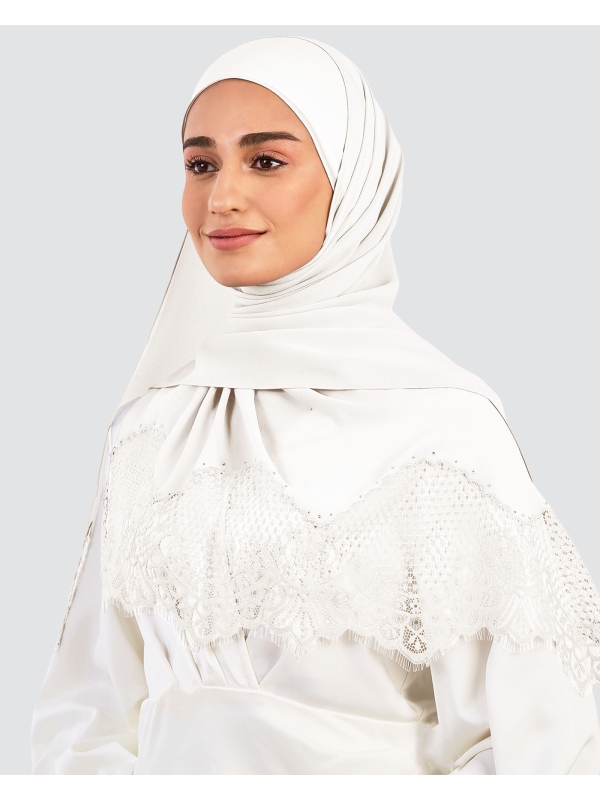 JANNA LACE CRYSTAL SHAWL - WHITE