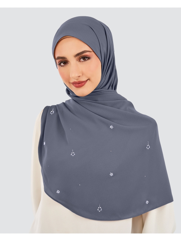 LADY GRACE CRYSTAL CHIFFON SHAWL - DEEP LAGOON