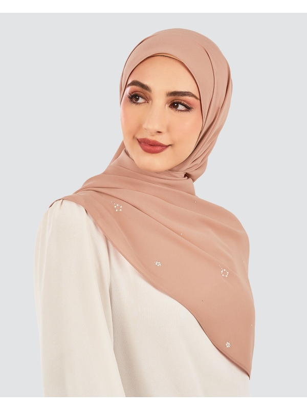 LADY GRACE CRYSTAL CHIFFON SHAWL - OLD ROSE