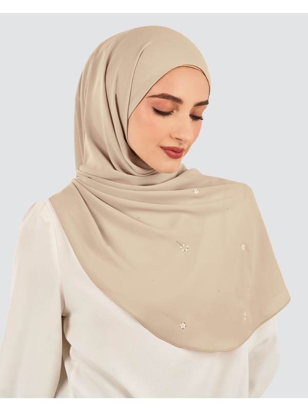 LADY GRACE CRYSTAL CHIFFON SHAWL - PAMPAS