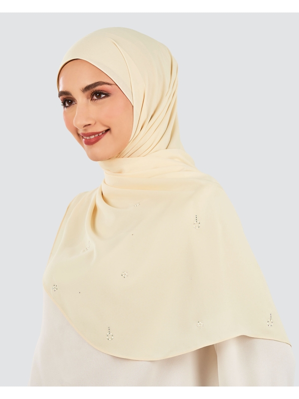 LADY GRACE CRYSTAL CHIFFON SHAWL - RICOTTA