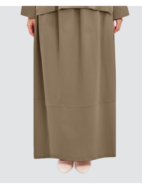 MILA A-LINE SKIRT- BROWN