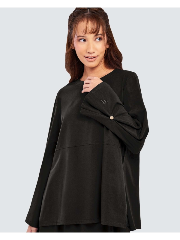 MILA RELAXED FIT TOP - BLACK