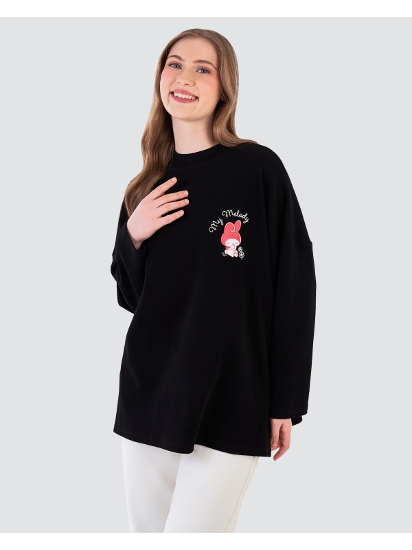 MY MELODY X NAELOFAR DREAMY JUMPER T - BLACKVELVET