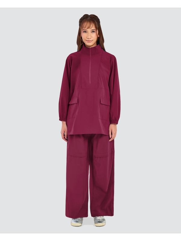 nPOWER DRAWSTRING PARKA - BERRY