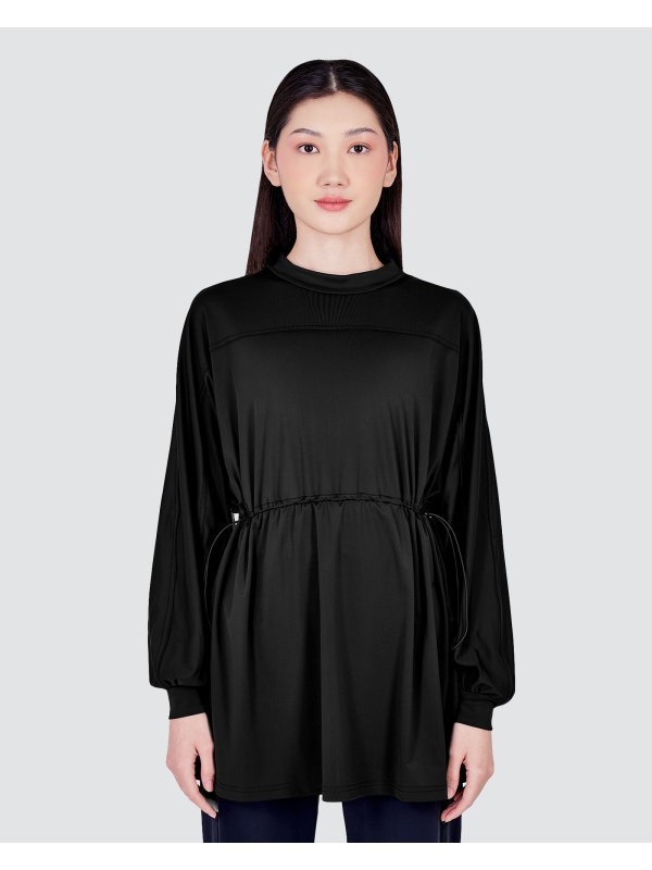 nPOWER MODEST SWIM DRAWSTRING TOP - METEORITE