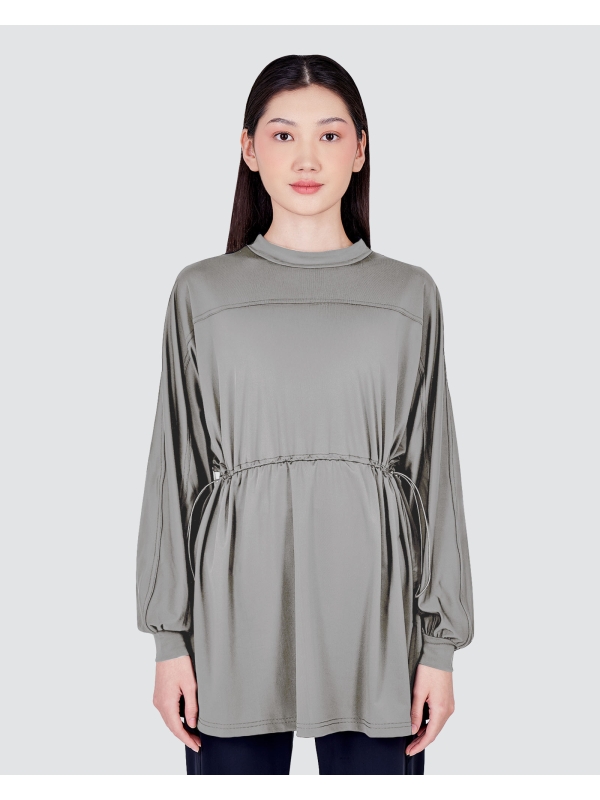 nPOWER MODEST SWIM DRAWSTRING TOP - TORNADO