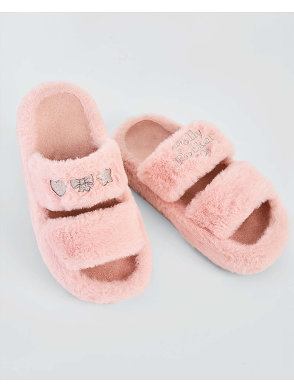 POLLY POCKET X NAELOFAR PLUSH SLIPPERS - FUZZY PINK